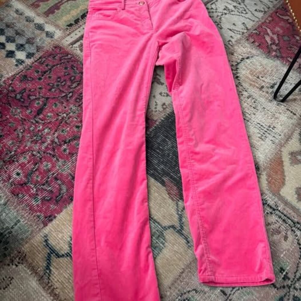 Hot Pink velour Straight Leg Pants